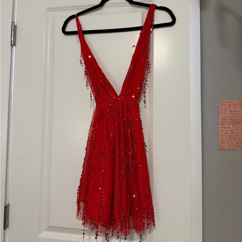 Hello Molly Scarlet Sequin Dress